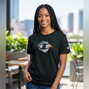 Champion - NWT - Women's Black Graphic Tee